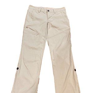 Womens Eddie Bauer First Ascent Cargo Pants Size 2 Khaki Roll Up Capri Hiking